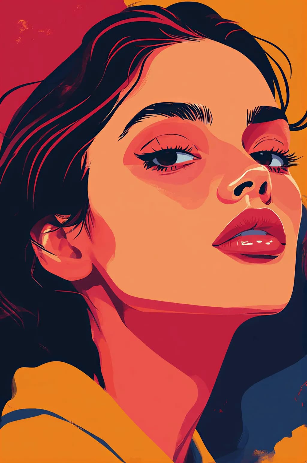 Radiant Gaze: A Bold Exploration of Color and Emotion in Portraiture