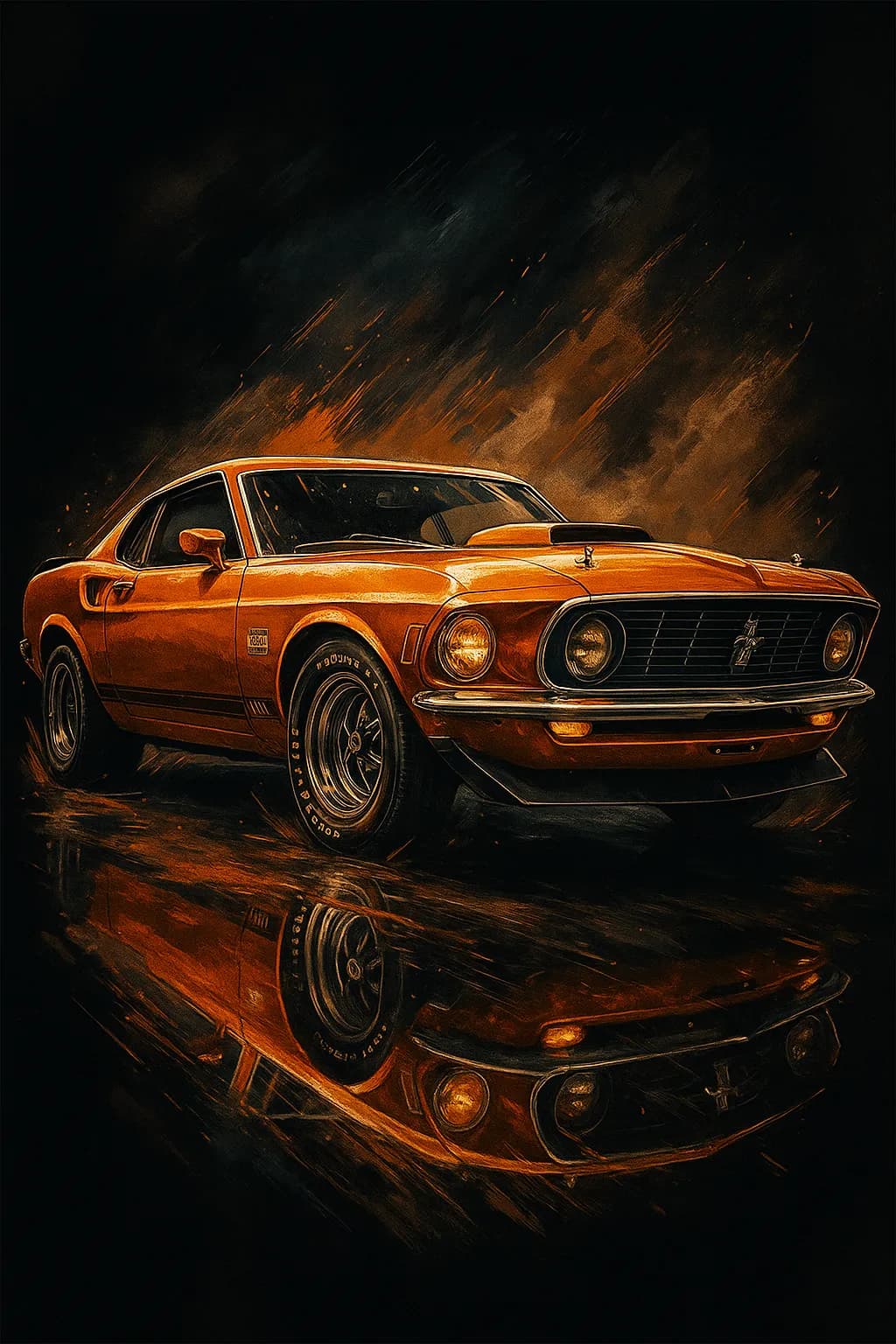 Reflected Orange Car