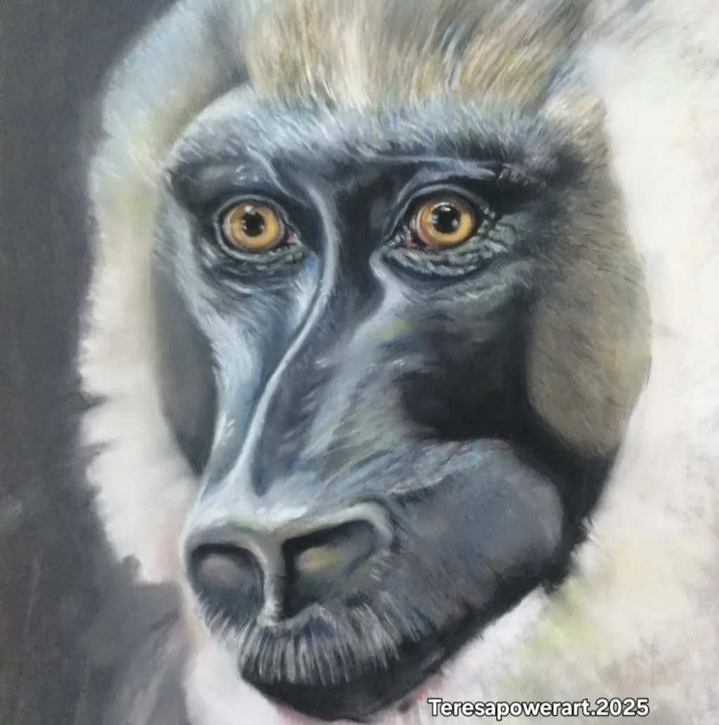 Majestic Gaze: A Realistic Portrait of a Primate's Soulful Eyes