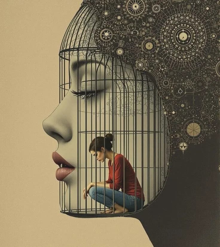 Caged Reflections: The Struggle for Identity and Freedom
