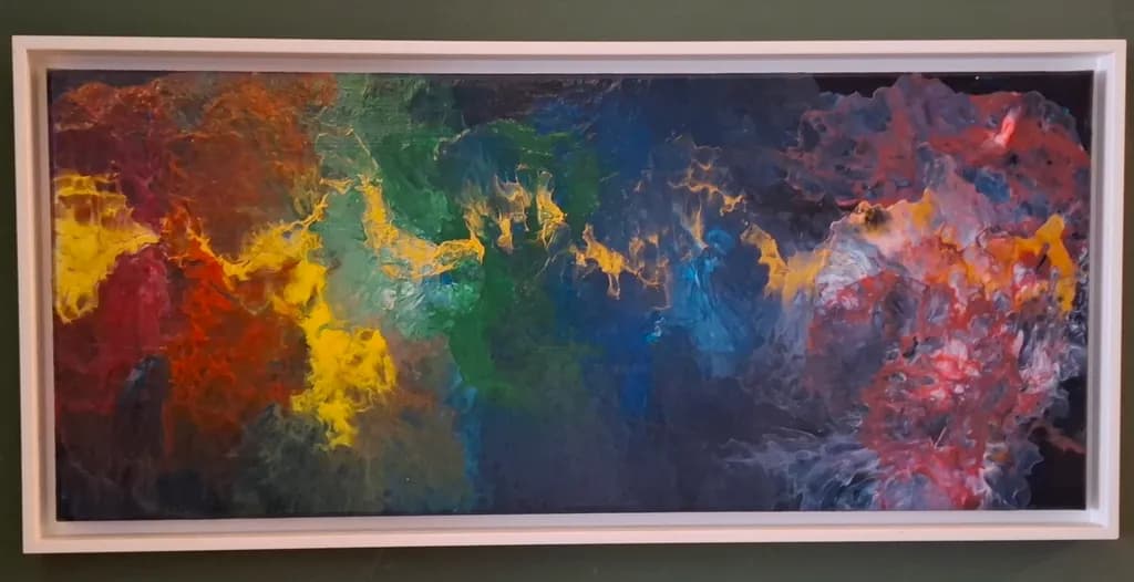 Vibrant Cosmic Symphony: A Colorful Journey Through Abstract Expressionism