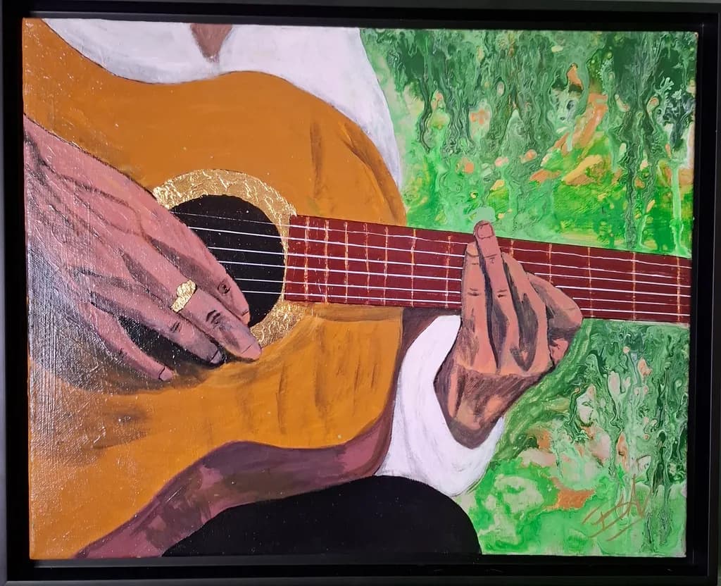 Melodies in Color: The Expressive Dance of Hands on Guitar Strings
