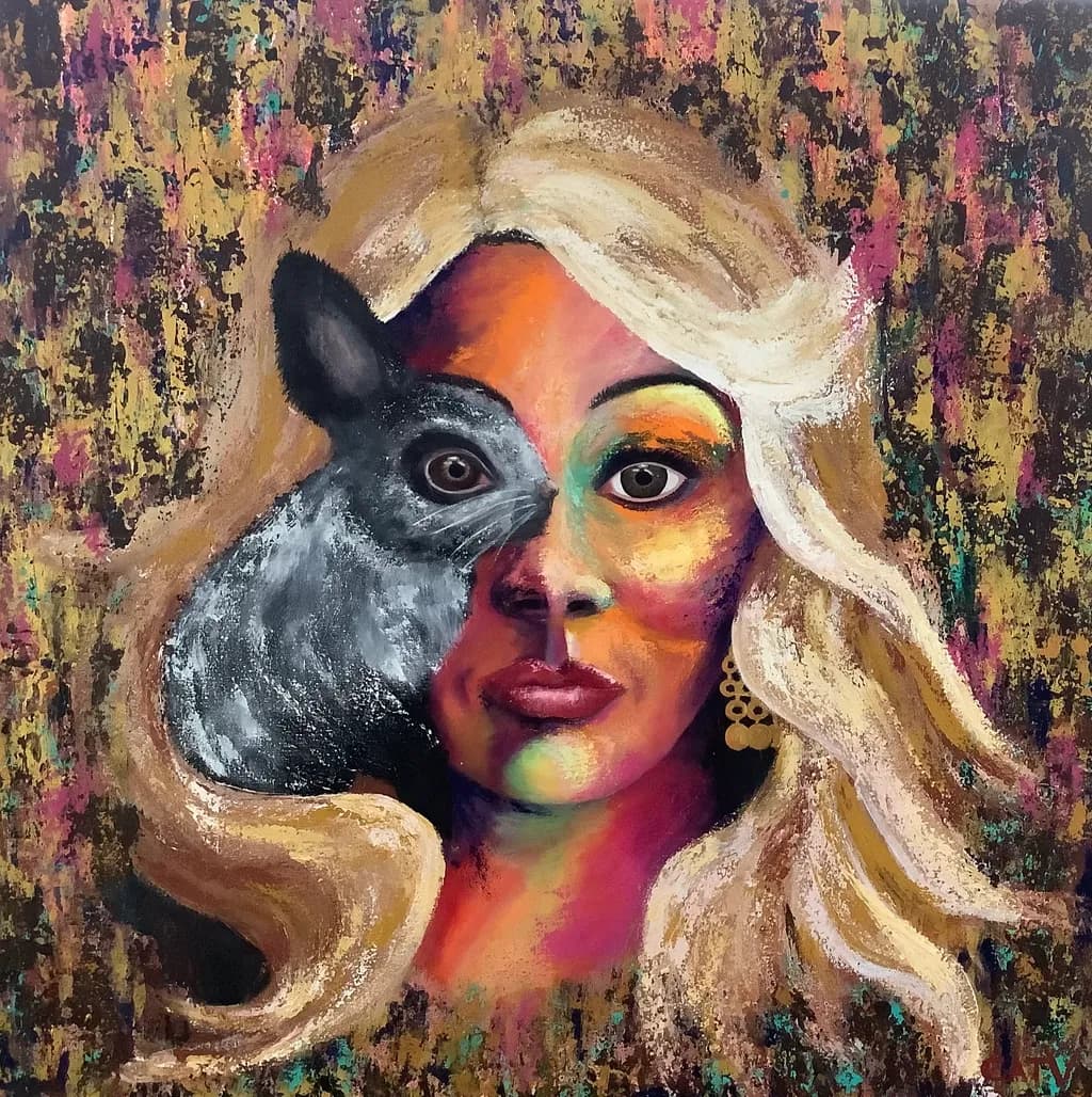 Woman and Rabbit Face