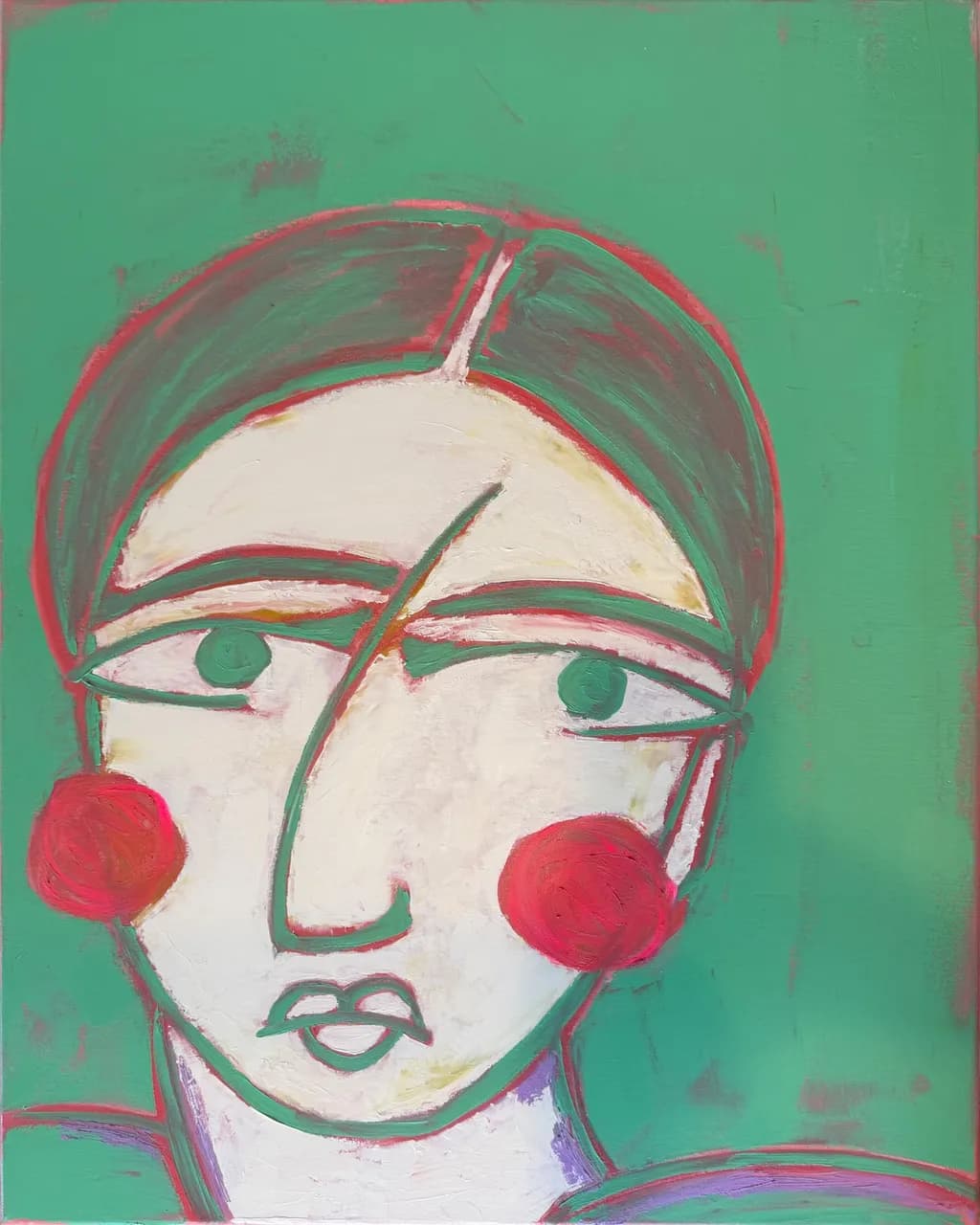 Whimsical Reflections: A Playful Portrait in Green and Red