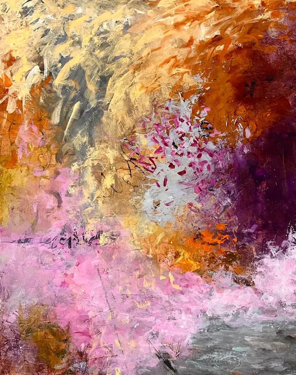 Vibrant Whispers of Color: An Abstract Journey Through Texture and Emotion