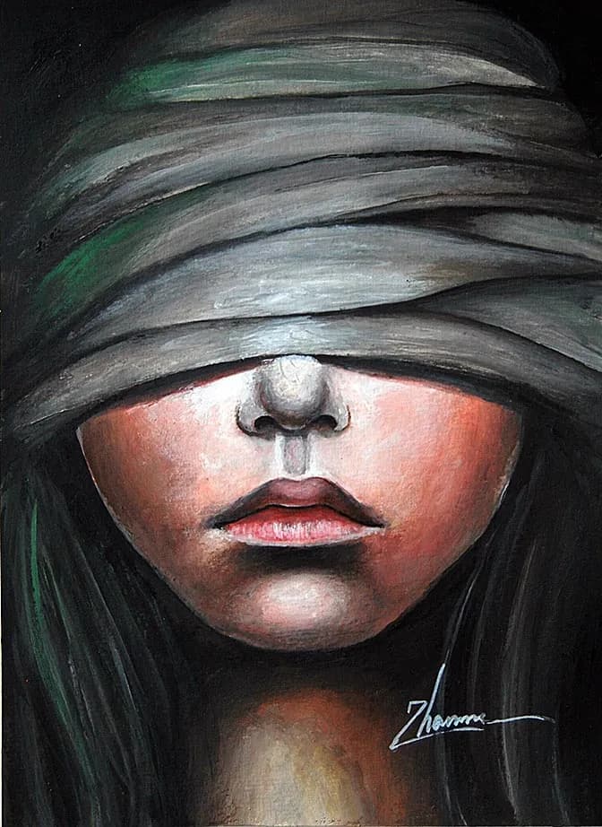 Veiled Emotions: A Portrait of Silent Strength