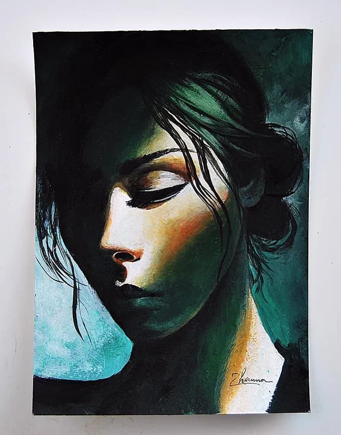 Whispers of Solitude: A Portrait of Contemplation and Grace