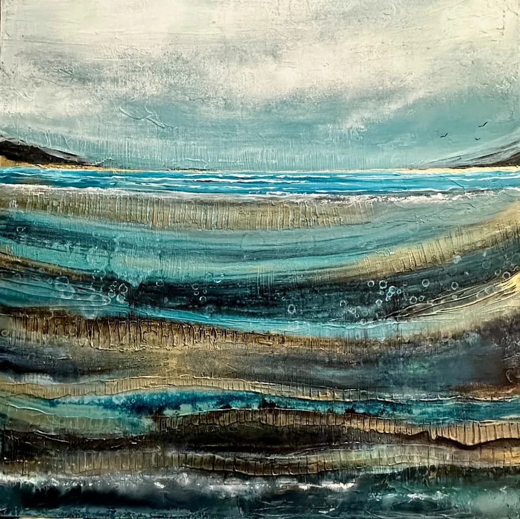 Serenity in Blue: An Abstract Ocean Landscape of Tranquil Textures