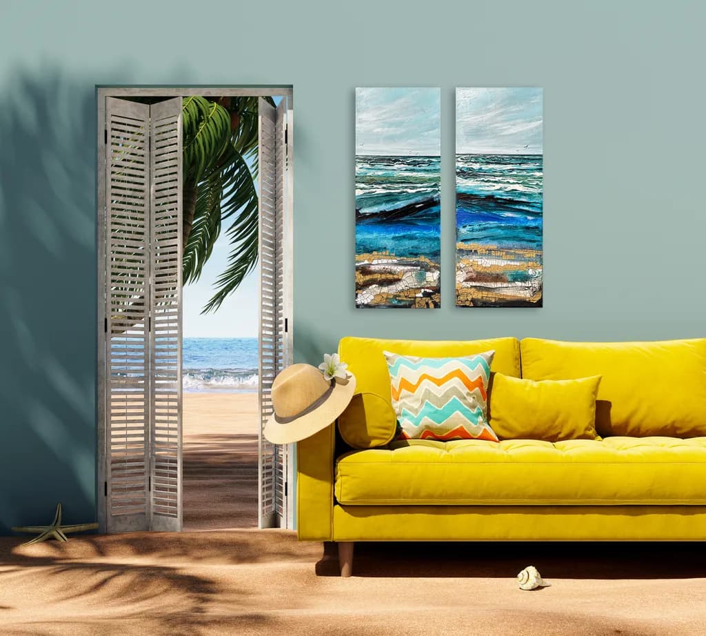 Ocean Serenity: A Dual Canvas Journey Through Waves and Tranquility