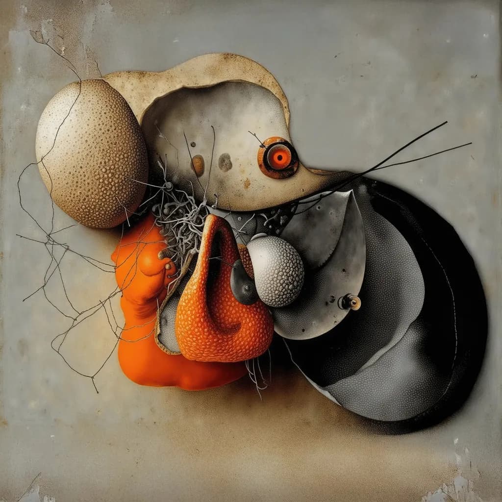 Organic Whispers: A Surreal Exploration of Color and Form in Abstract Art