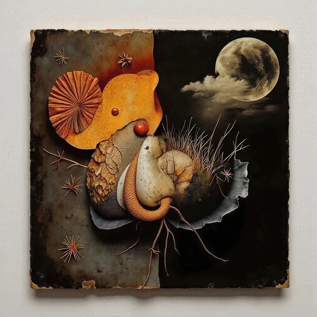 Whispers of the Moonlit Garden: A Surreal Dance of Nature's Curiosities