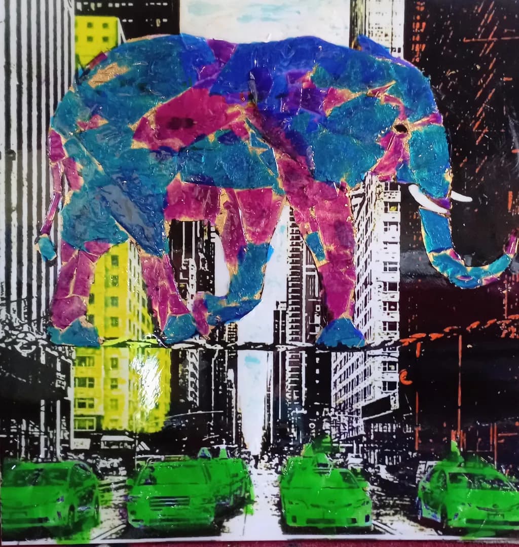 Urban Elephant: A Colorful Journey Through the Cityscape