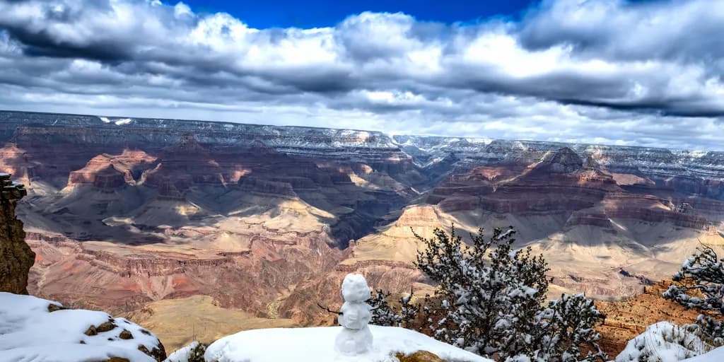 Snowman at Grand Canyon
