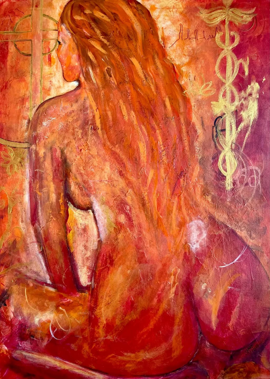 Embers of Emotion: A Dance of Curves in Red