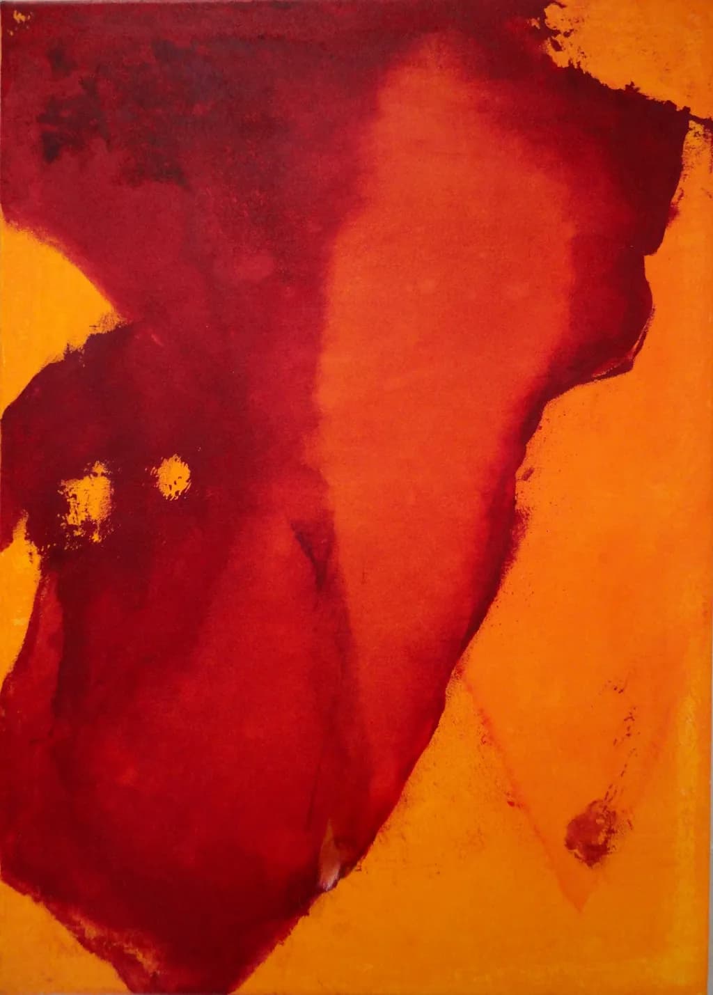 Crimson Whispers: A Dance of Warmth and Emotion in Abstract Form