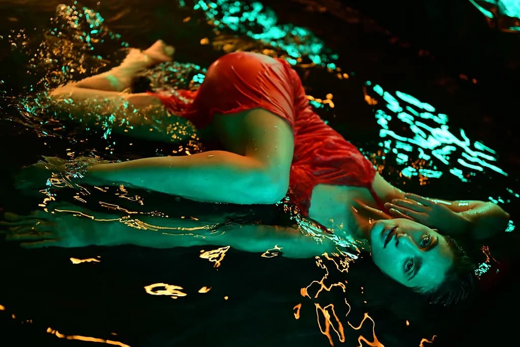 Ethereal Serenity: A Dancer's Embrace with Water and Light