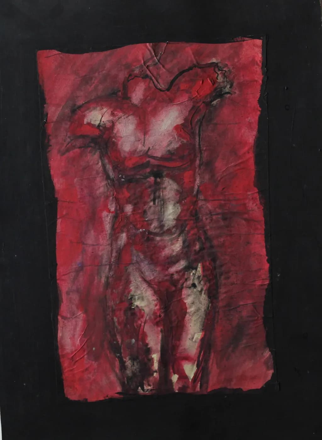 Ethereal Embrace: A Study of Form and Color in Red and Black
