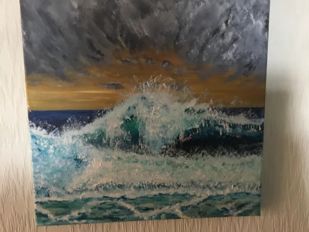 Eternal Waves: A Dance of Stormy Seas and Golden Horizons