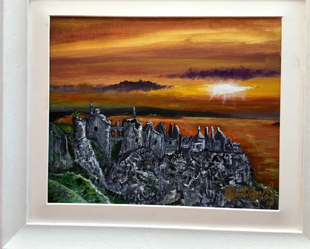 Whispers of Time: A Dramatic Sunset Over Ancient Castle Ruins