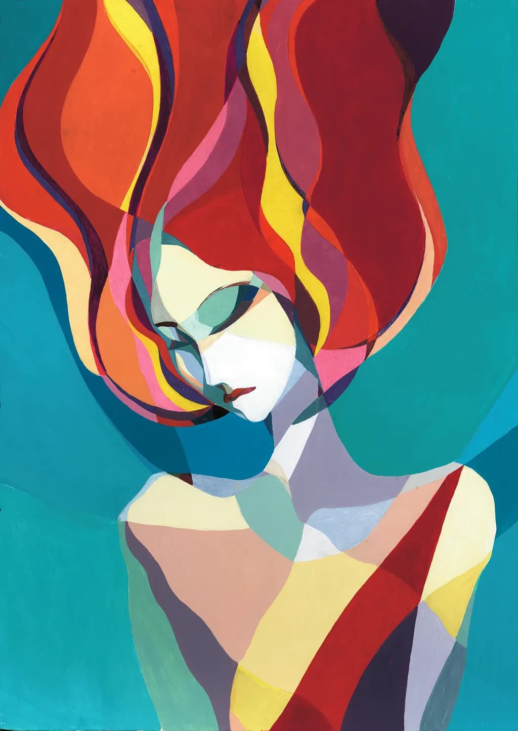 Whispers of Color: An Abstract Portrait of Emotion and Expression