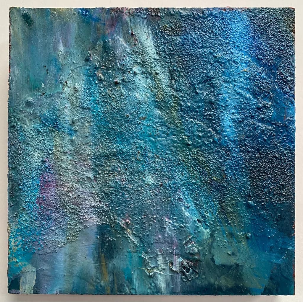 Ethereal Depths: A Textured Journey Through Blue Hues
