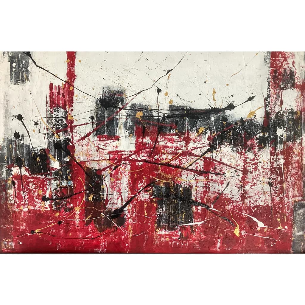 Vibrant Chaos: An Abstract Journey Through Bold Textures and Expressive Colors