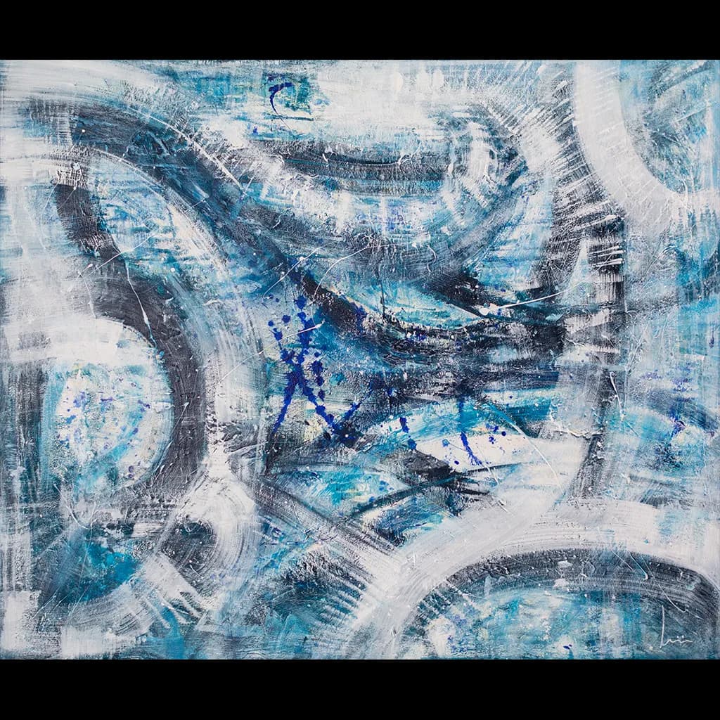 Whispers of the Ocean: An Abstract Journey Through Blue Swirls and Textures