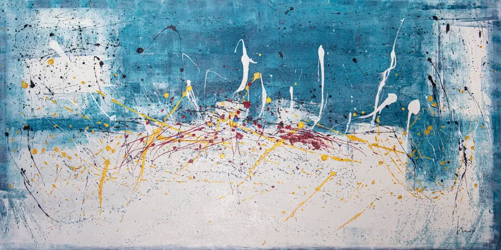 Vibrant Chaos: An Abstract Expression of Blue and Texture