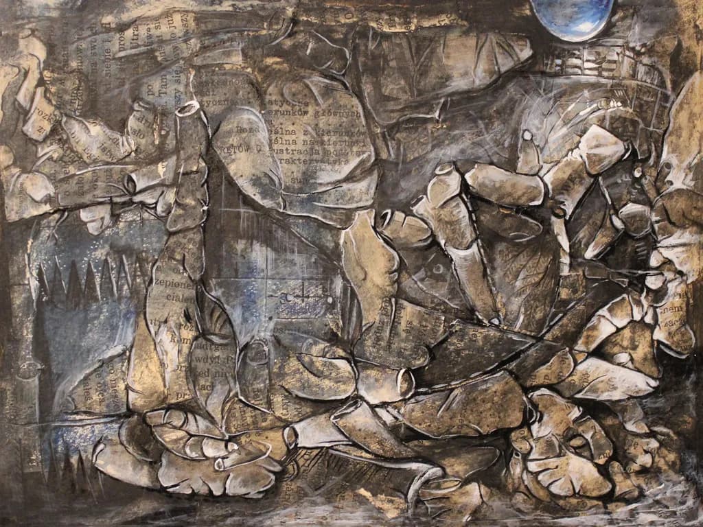 Whispers of Time: A Tapestry of Textured Layers and Shadows
