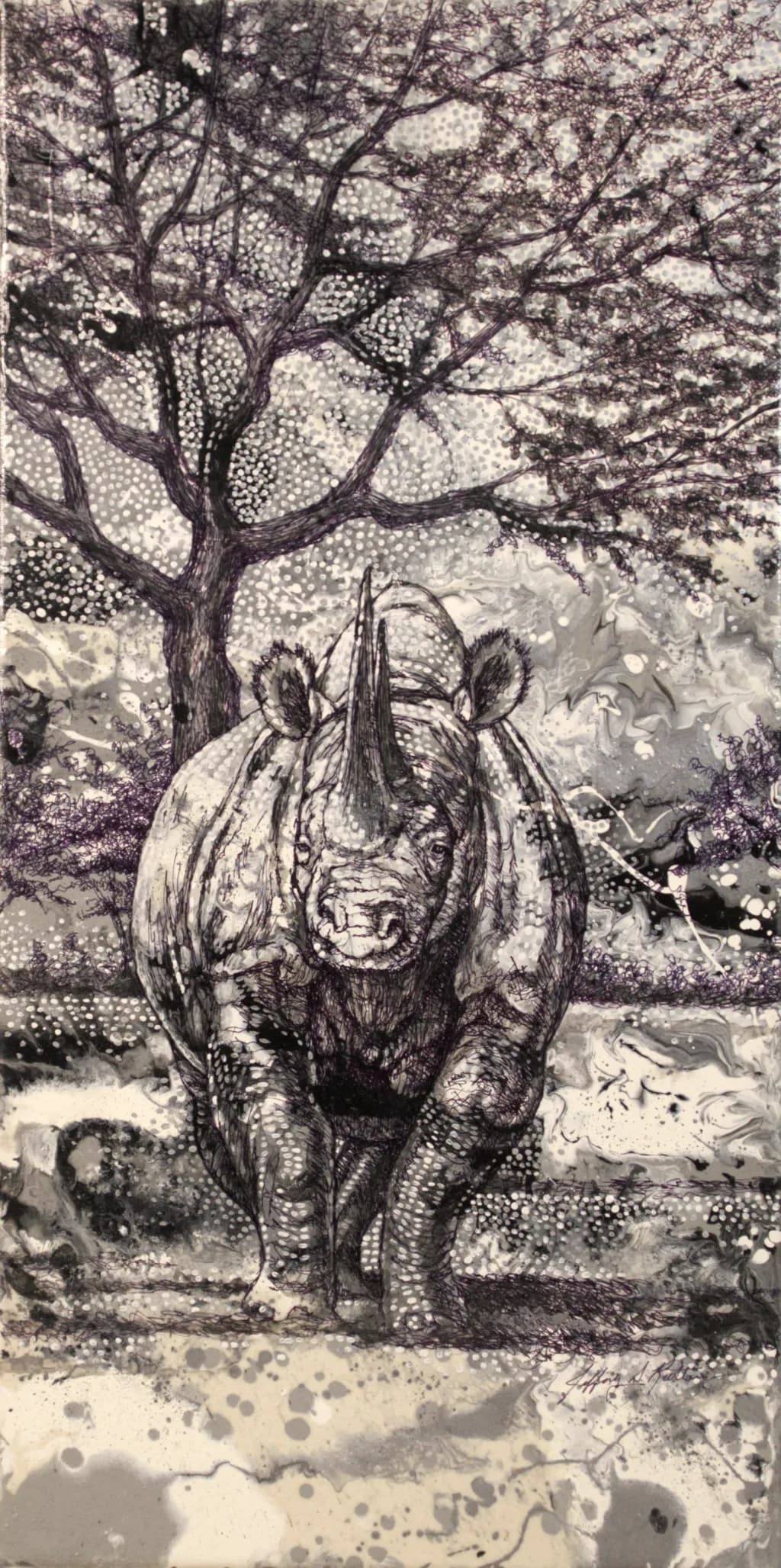 Rinosaurus Black & White