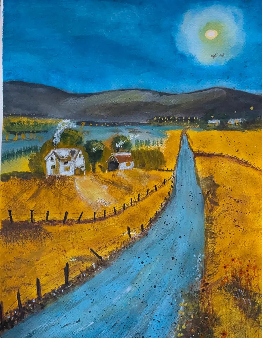 Moonlit Country Road