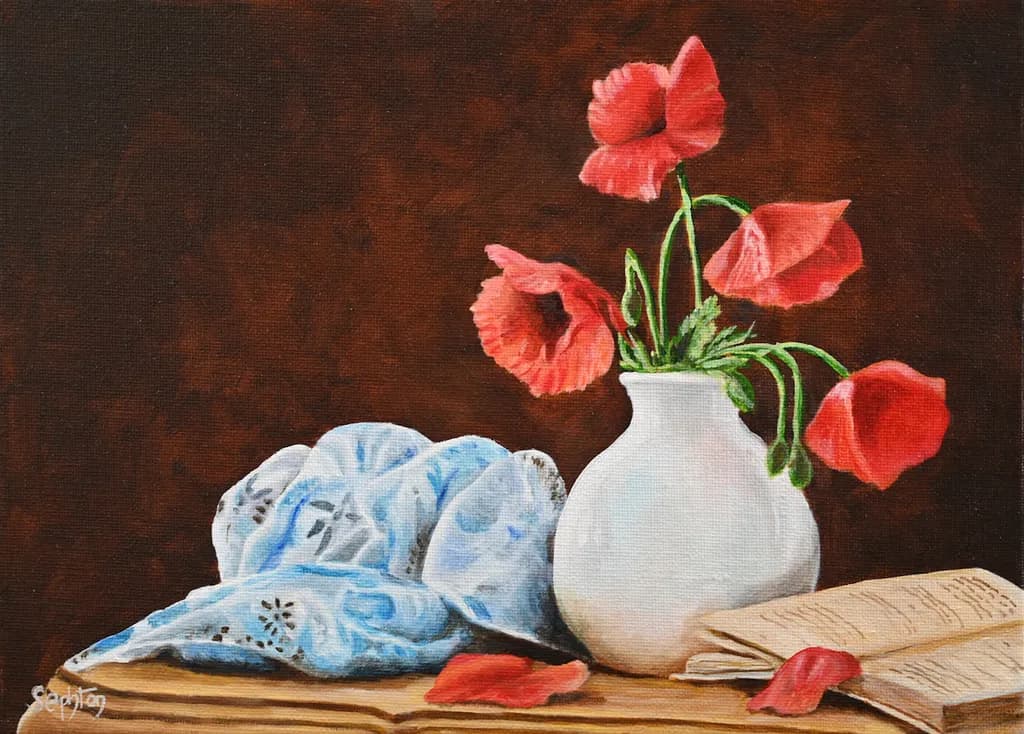 Poppies in a vase