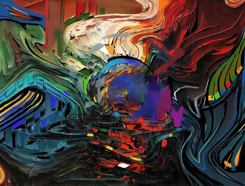 Whirlwind of Colors: An Abstract Journey Through Emotion and Movement