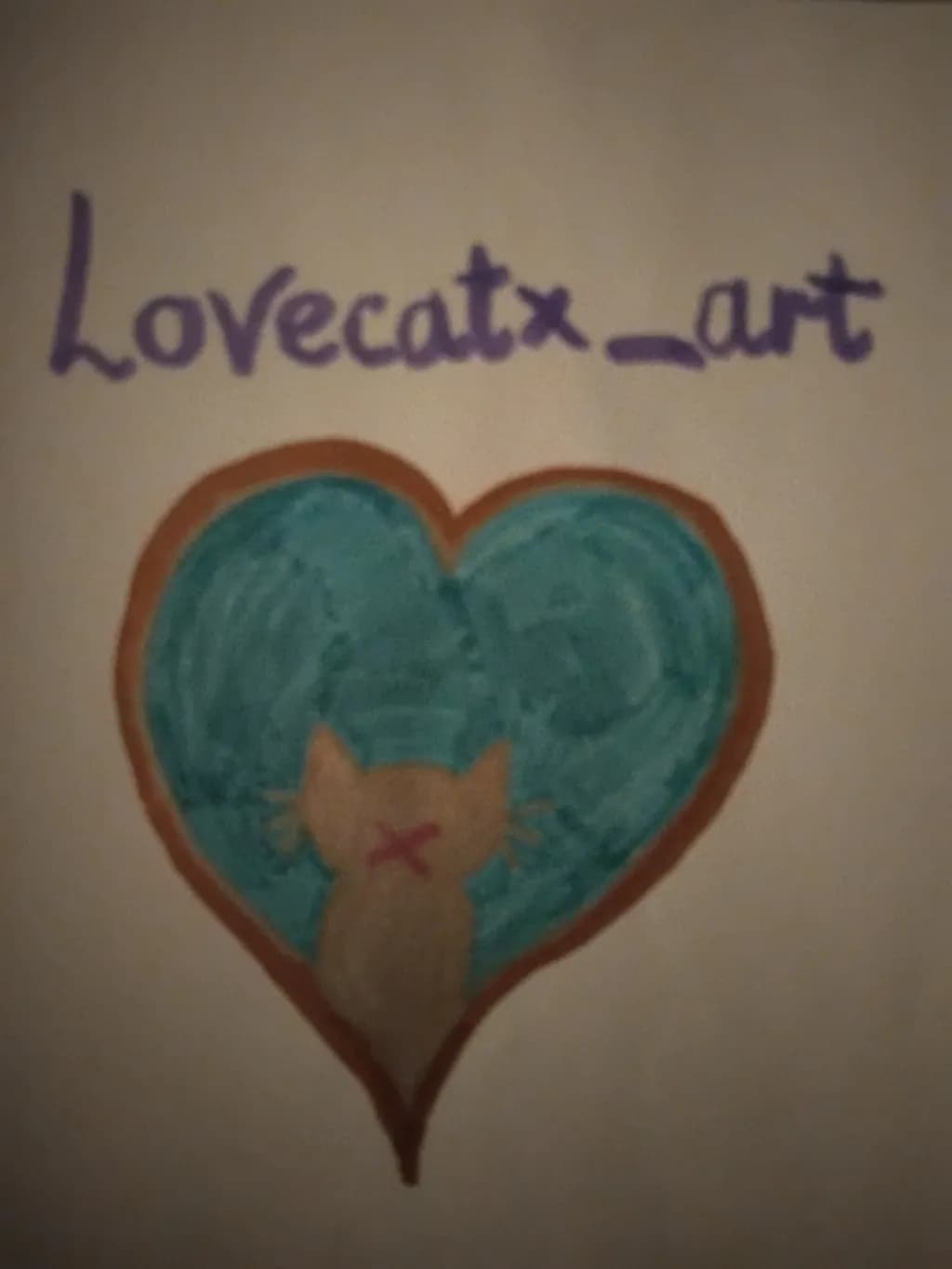 Whimsical Heartfelt Cat: A Colorful Expression of Love and Creativity