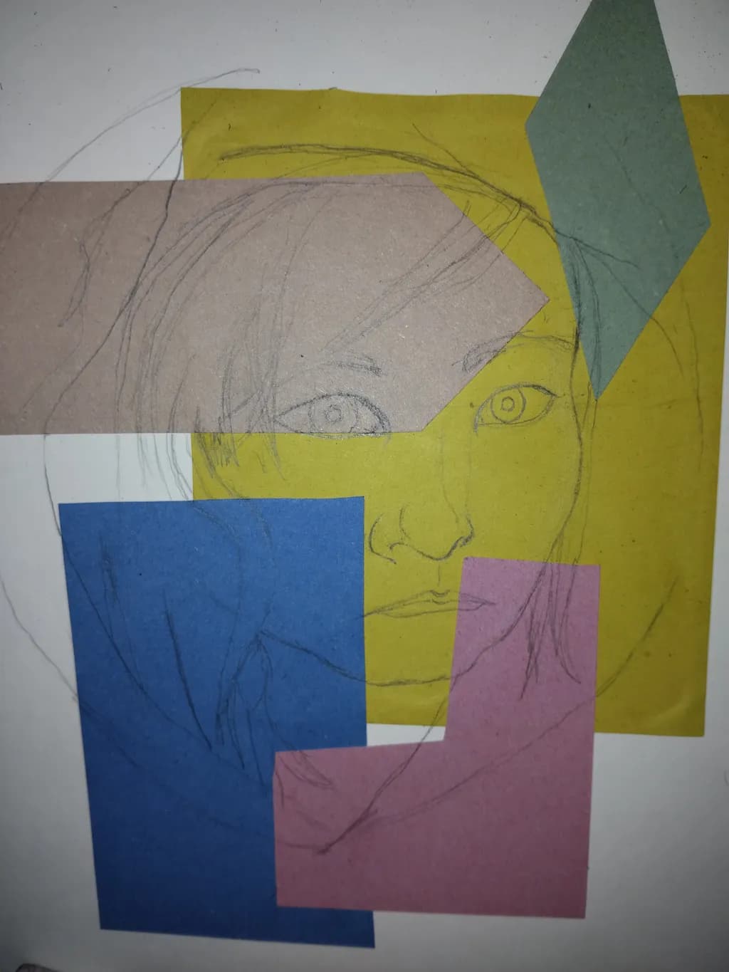 Colorful Abstract Portrait: A Creative Exploration of Identity Through Sketch and Colorful Shapes