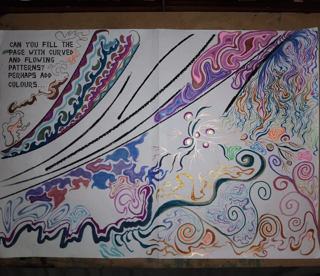 Whimsical Waves: A Journey Through Curved Patterns and Vibrant Colors