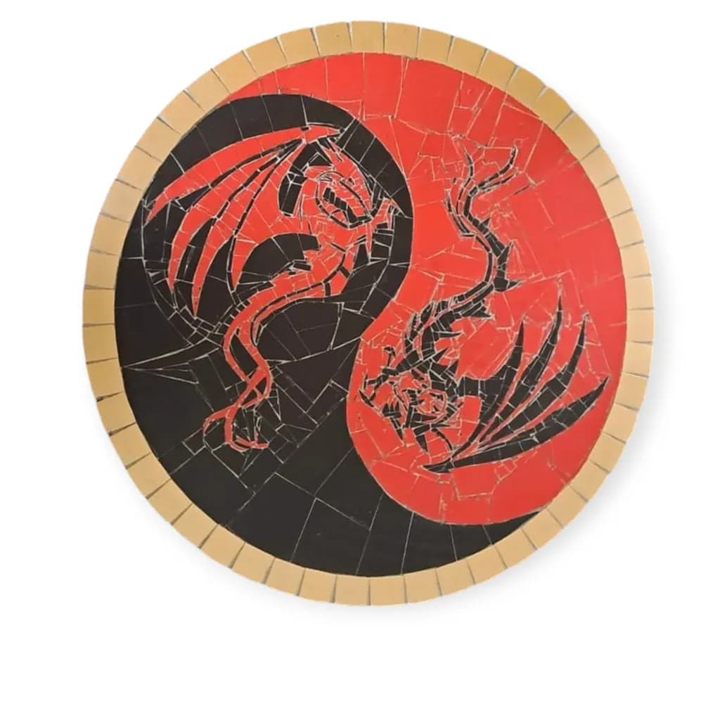Eternal Dance of Dragons: A Mosaic of Contrast and Harmony
