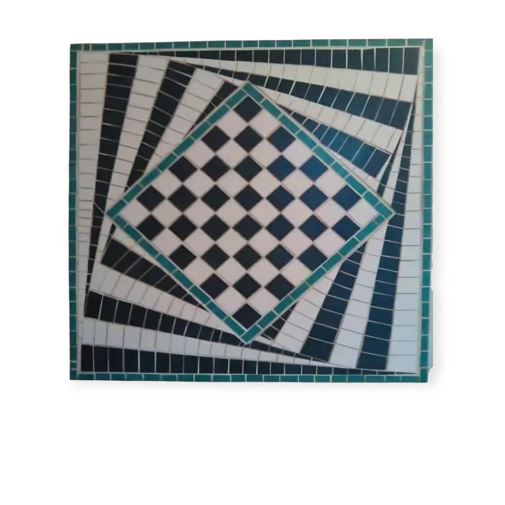 Dynamic Mosaic Dance: A Play of Patterns and Perspectives in Black and White Geometry