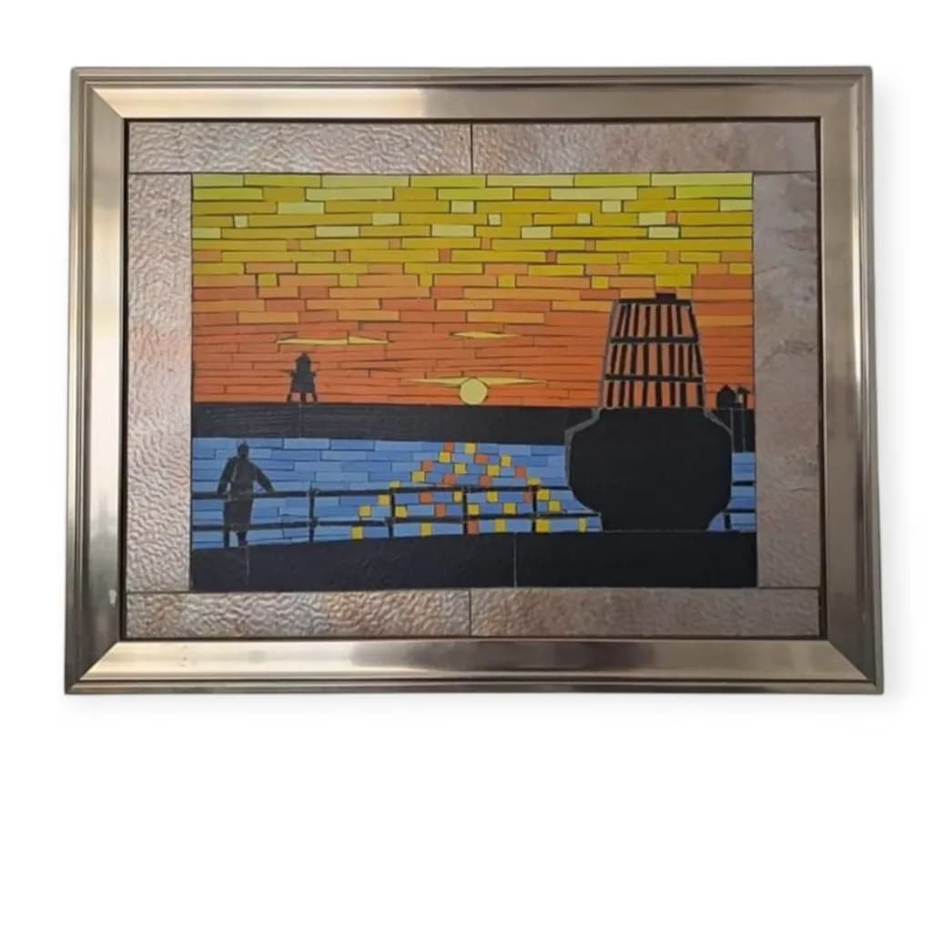 Serene Sunset Over Tranquil Waters: A Vibrant Landscape in Colorful Harmony
