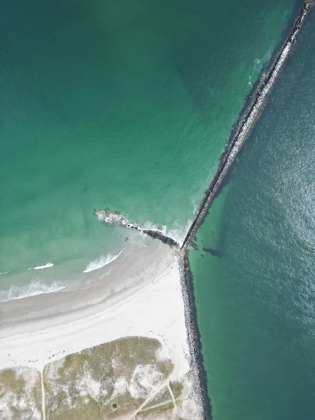 Serenity at the Shoreline: Aerial View of Coastal Harmony