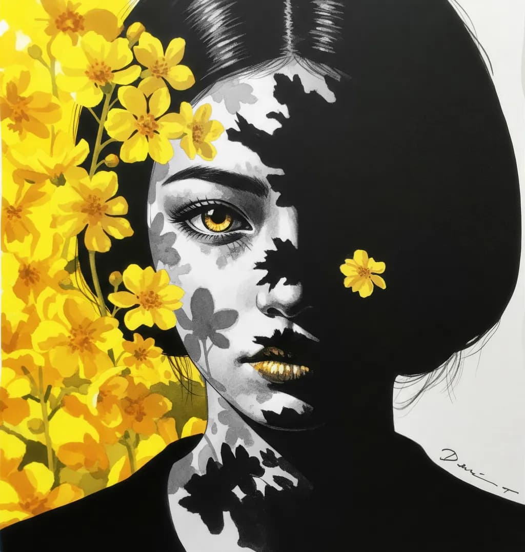 Whispers of Nature: A Portrait of Beauty and Shadow