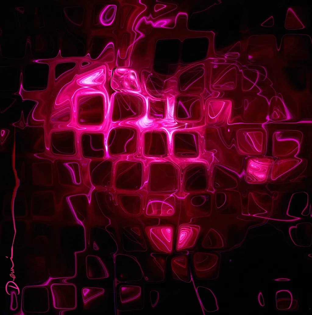 Radiant Heartbeat: A Dance of Light and Color in Abstract Form