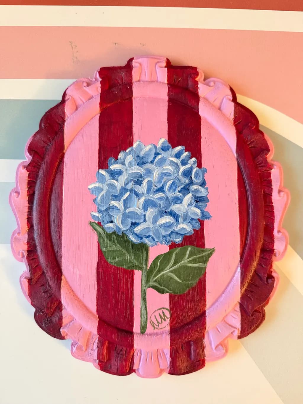 Hydrangea on Stripes