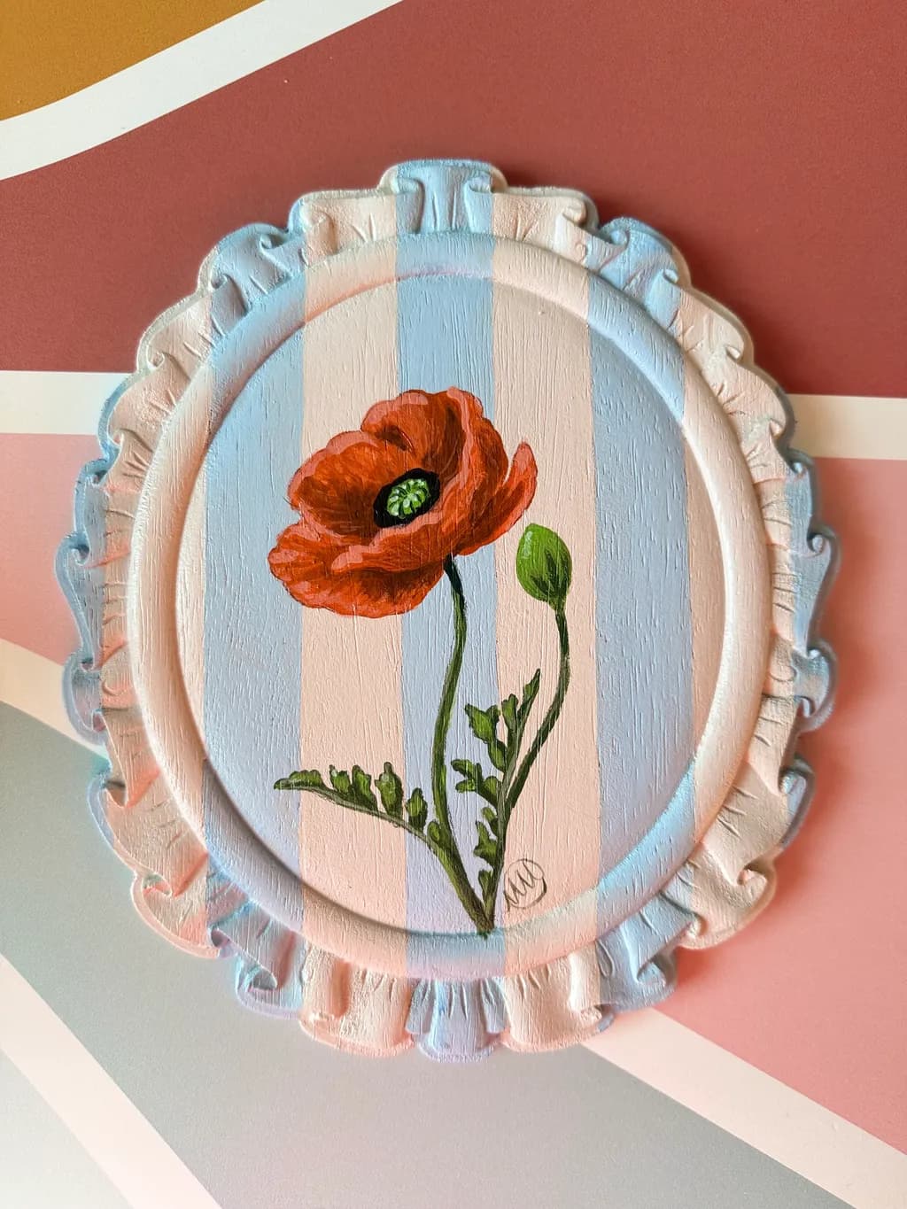 Striped Poppy Bloom