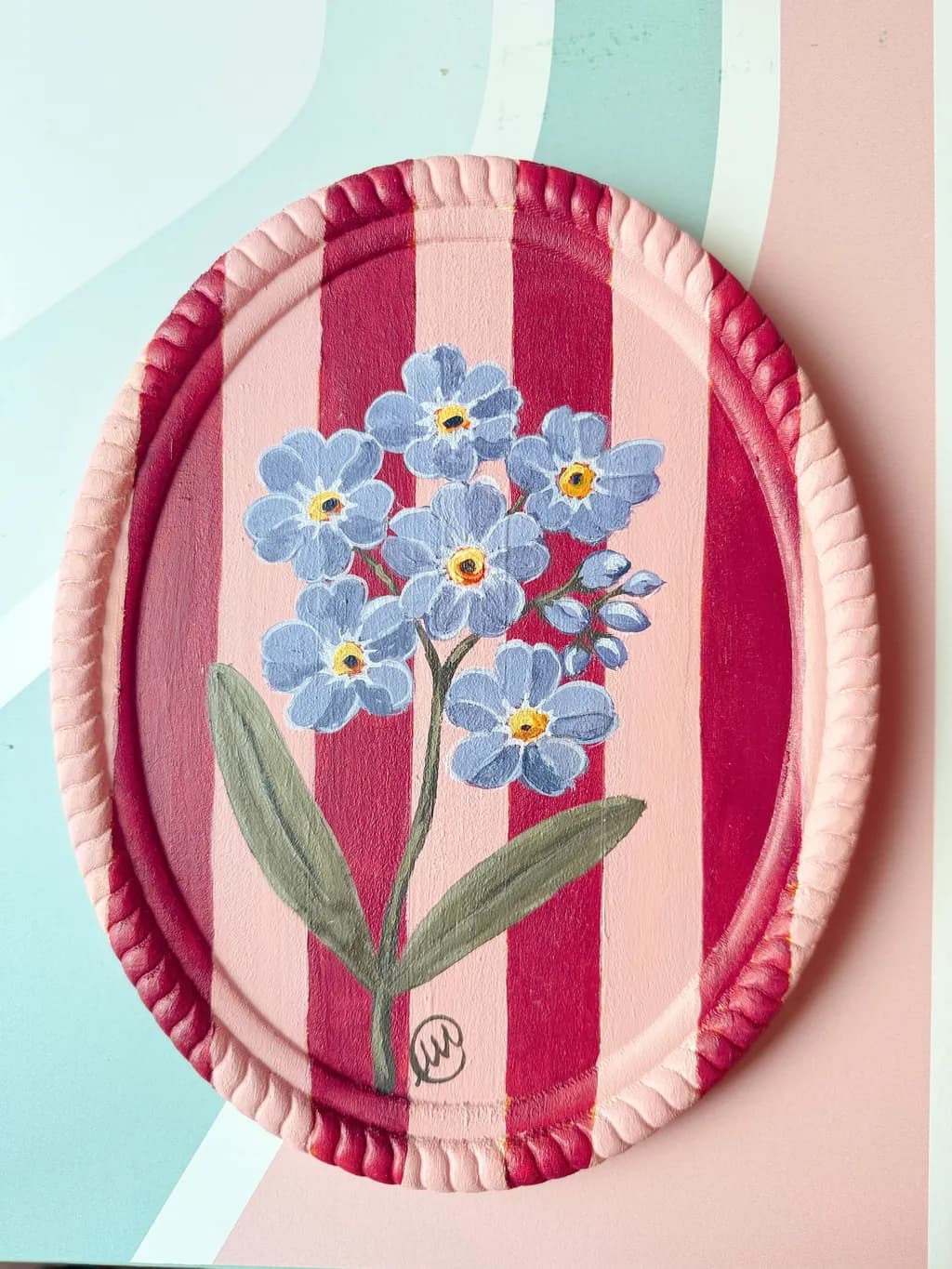 Striped Blue Flowers