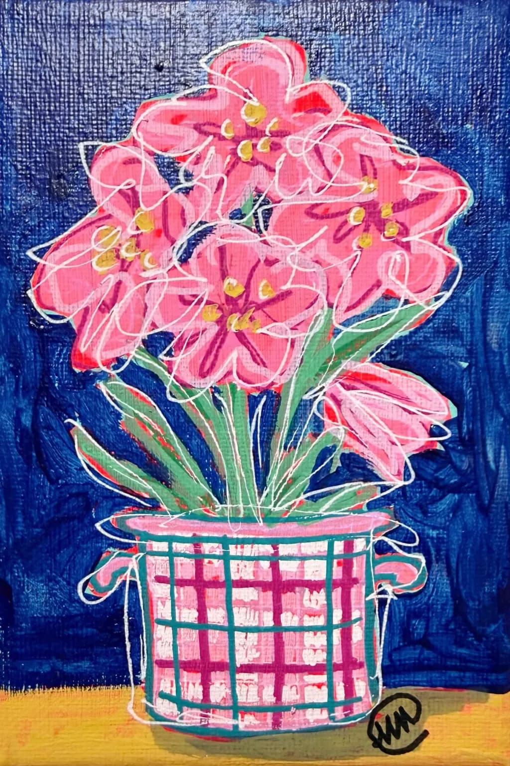Pink Plaid Blossom