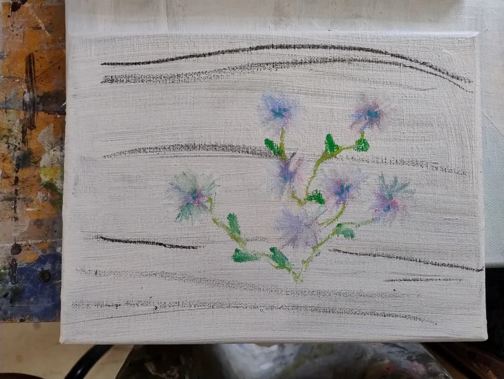 Whispers of Spring: Delicate Blooms on a Rustic Canvas