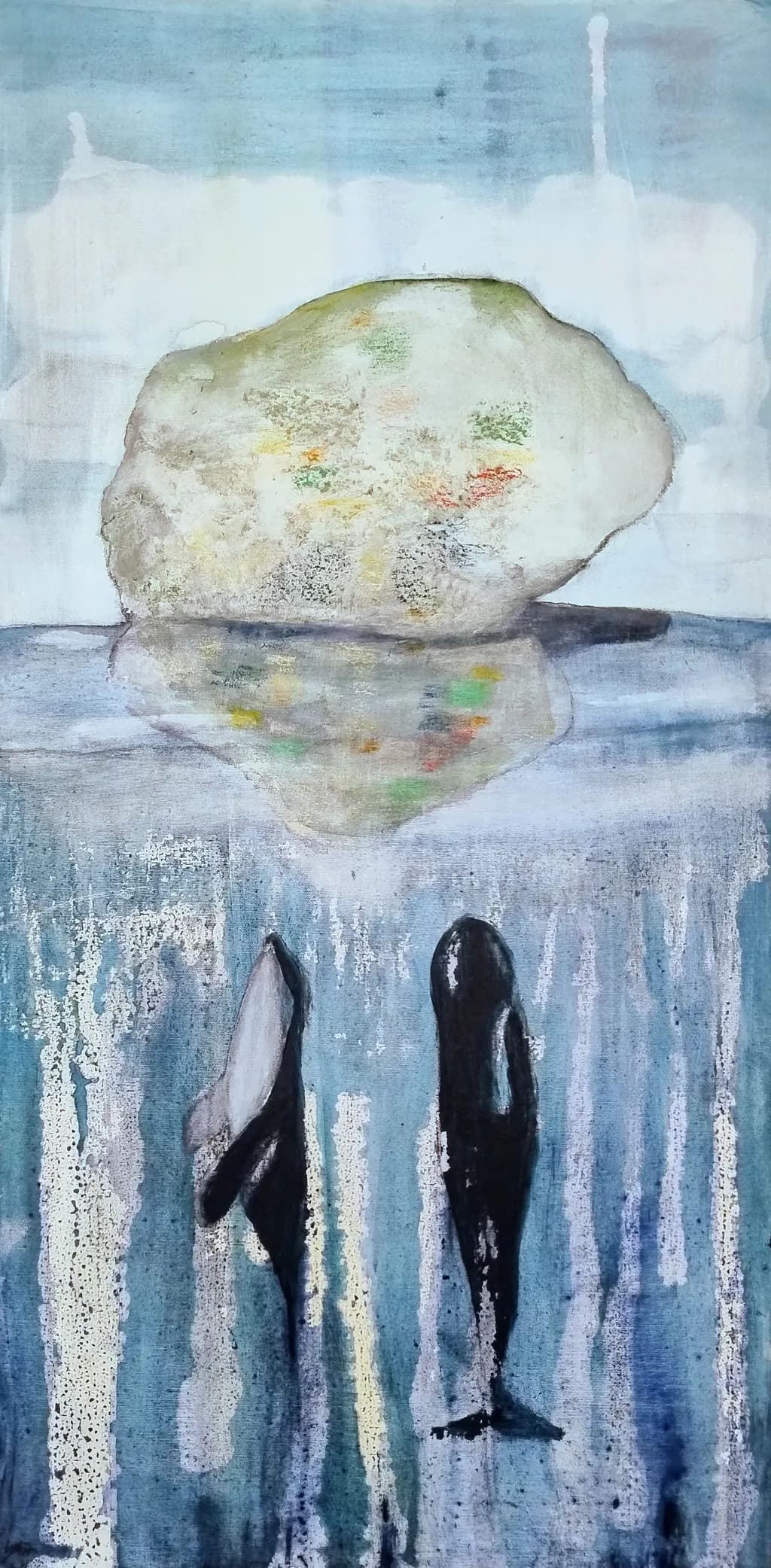 Whales Beneath the Serene Ocean: A Reflection of Nature's Beauty