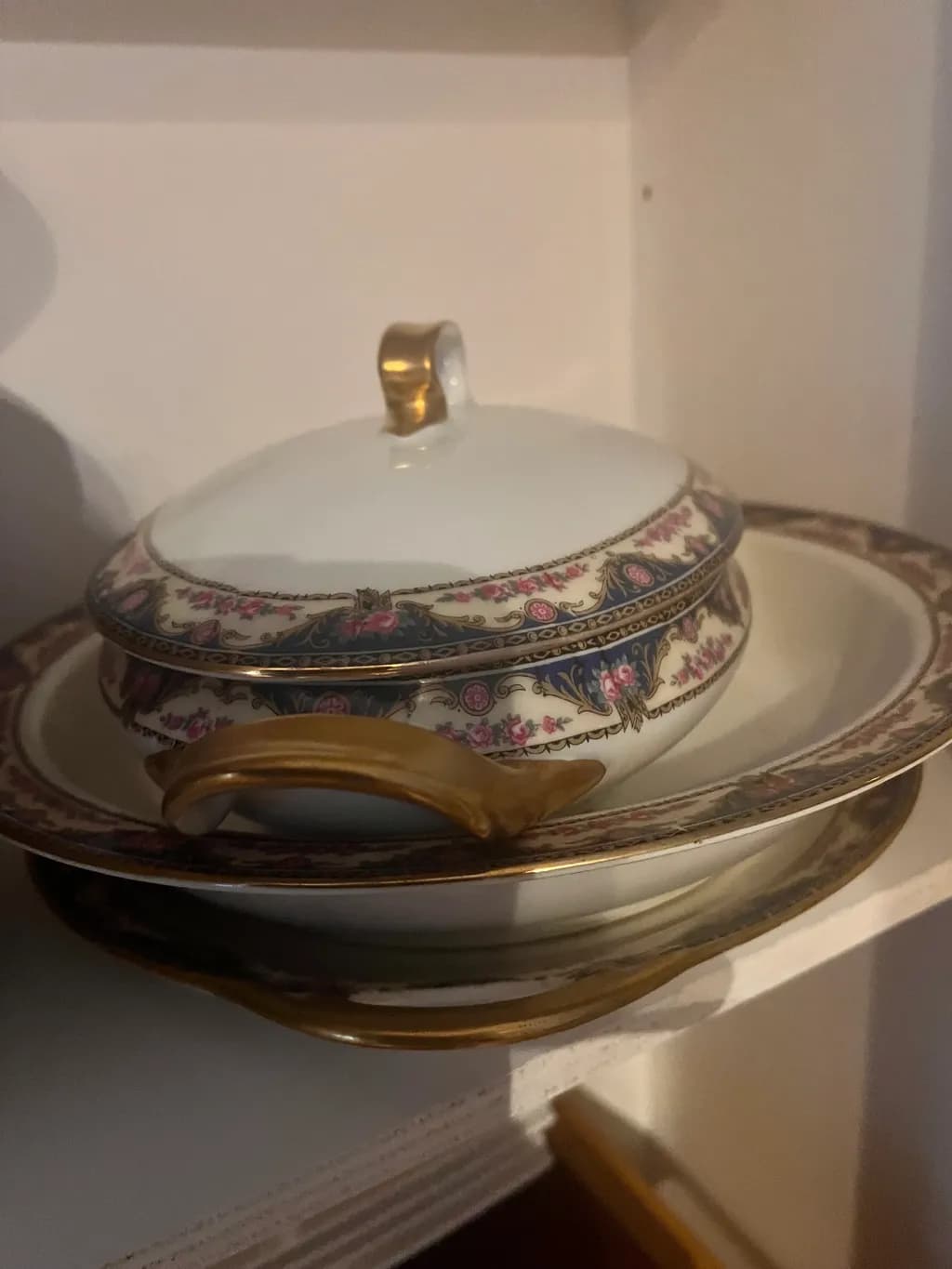 Porcelain Floral Serving Dish