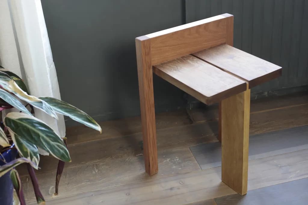 Geometric Wood Side Table